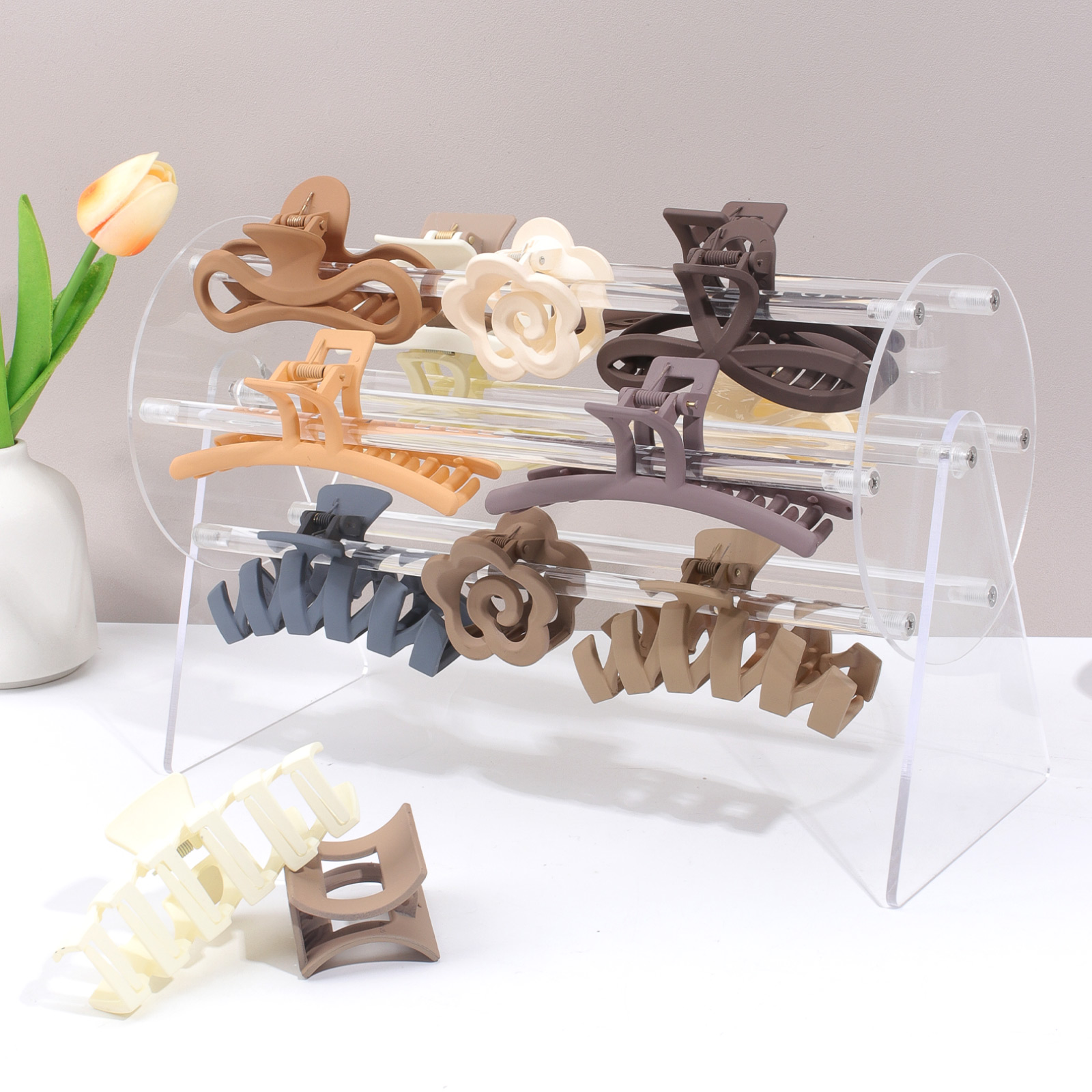 Acrylic Clip Organizer + 10 Clips Bundle