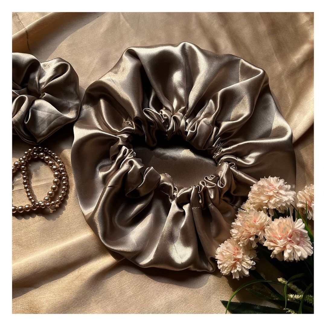 Silk Turban + Scrunchie Set (4-Piece: Turban + 3 Scrunchies)